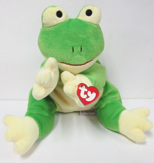 Ribbit Lime  Green & Yellow Frog<br>Ty Pillow Pal<br>(Click on picture for full details)<br>